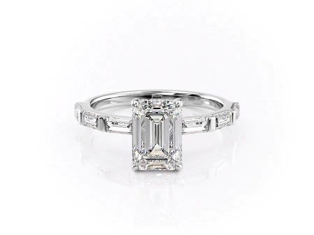 The Hailey Set With A 2 Carat Emerald Lab Diamond Hot on Sale