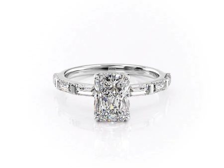 The Hailey Set With A 3 Carat Radiant Lab Diamond For Sale