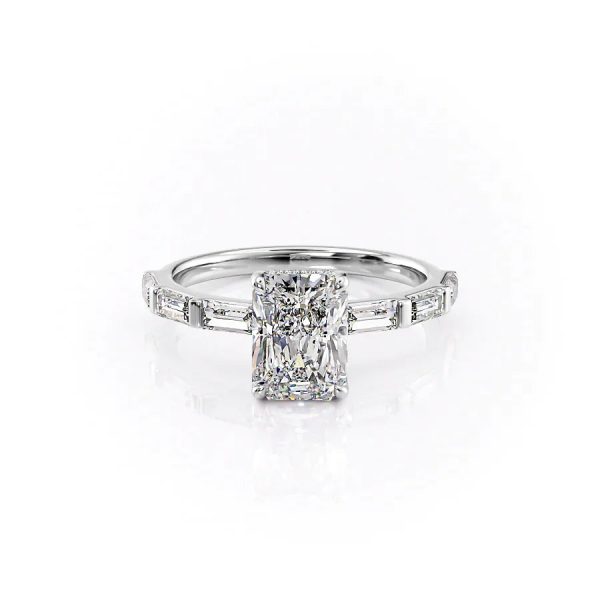 The Hailey Set With A 2.5 Carat Radiant Lab Diamond For Sale