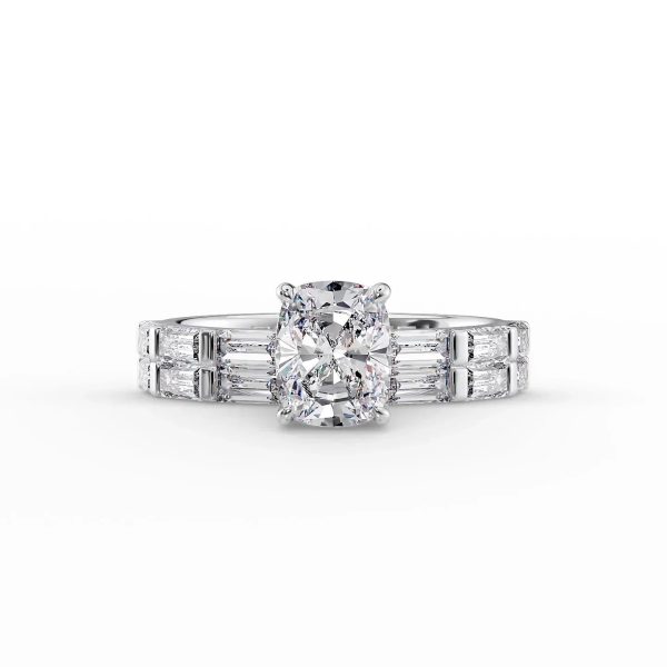 The Hailey Set With A 2 Carat Elongated Cushion Lab Diamond Cheap