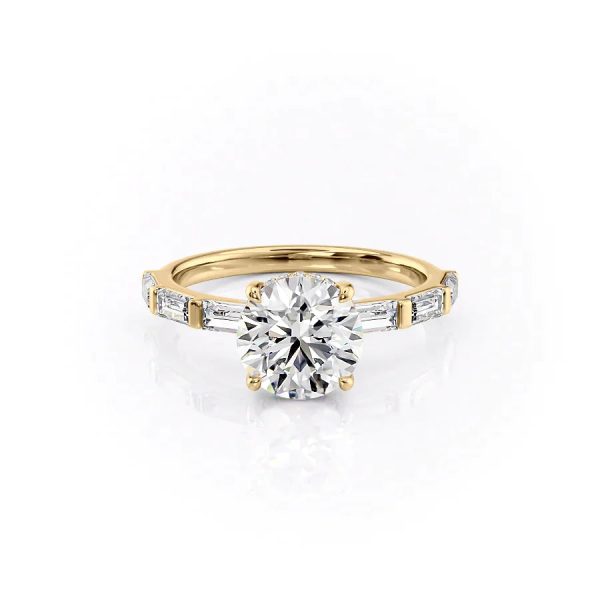 The Hailey Set With A 1.5 Carat Round Lab Diamond For Sale