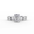 The Hailey Set With A 3 Carat Radiant Lab Diamond For Sale