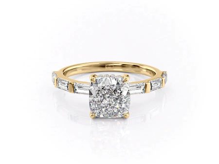 The Hailey Set With A 1.5 Carat Cushion Lab Diamond For Discount