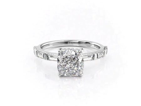 The Hailey Set With A 1 Carat Cushion Lab Diamond Online Sale