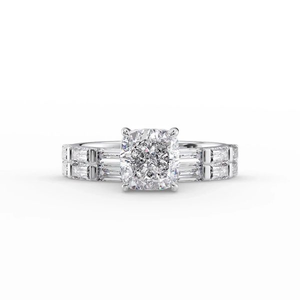 The Hailey Set With A 2.5 Carat Cushion Lab Diamond Online Sale