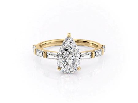 The Hailey Set With A 1 Carat Pear Lab Diamond Online now