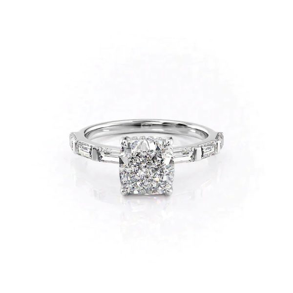 The Hailey Set With A 2.5 Carat Cushion Lab Diamond Online Sale